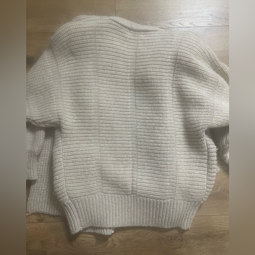 Le Roy Knitwear Wool Sweater with Attached Scarf - Size S - Picture 9 of 12